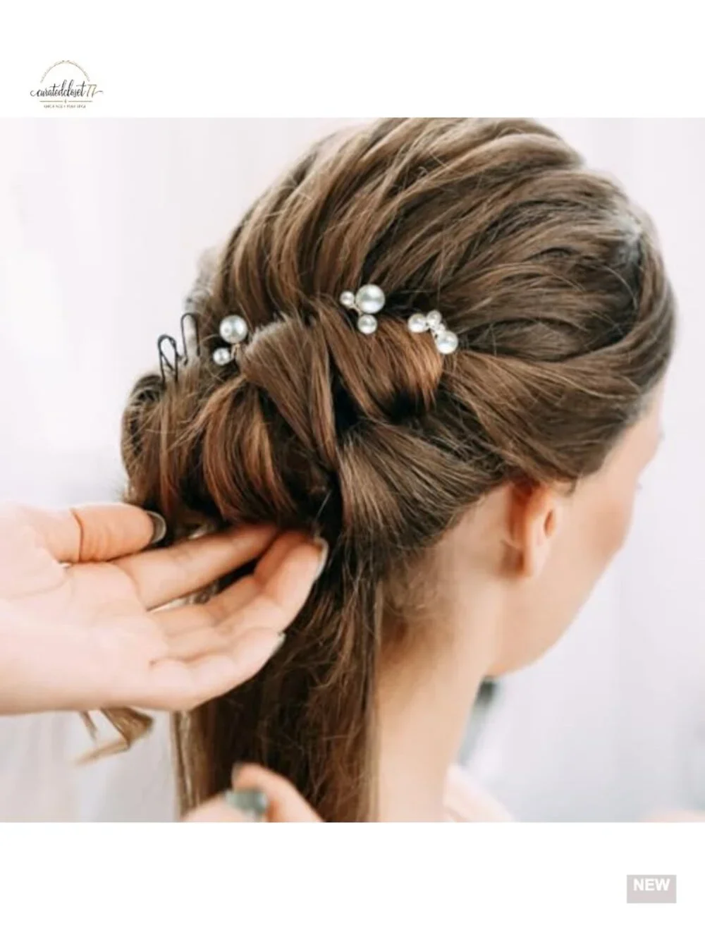 9PCS Gold Wedding Bridal Pearl Hair Pins Clips Vintage Headpiece